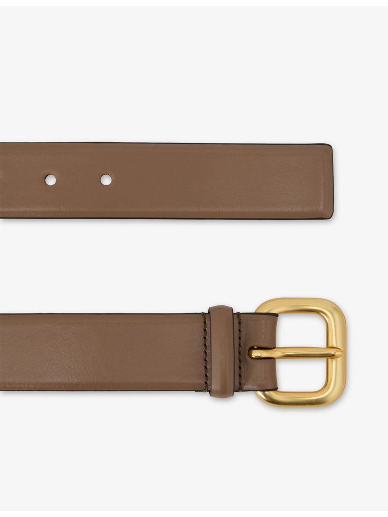 Reiss leather belt with square gold buckle 3.5cm (British brand)