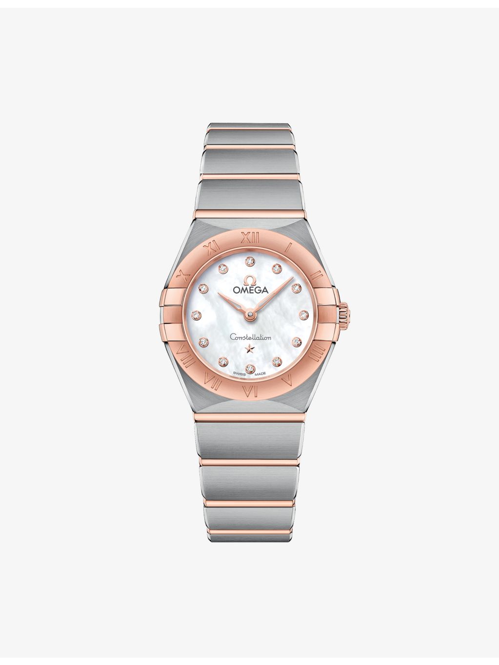 Omega Constellation quartz watch Sedna gold steel 25mm - British product