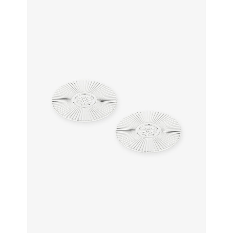 Christofle silver-plated palmettes coasters set of 2, imported from the UK