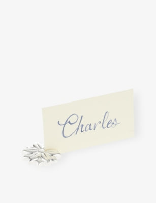 Christofle Malmaison silver-plated place card holders set of two, UK version