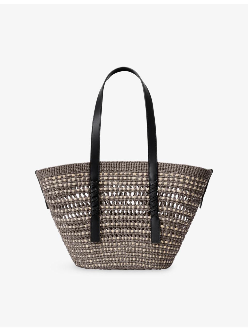 Loewe medium woven basket bag with leather trims, UK version