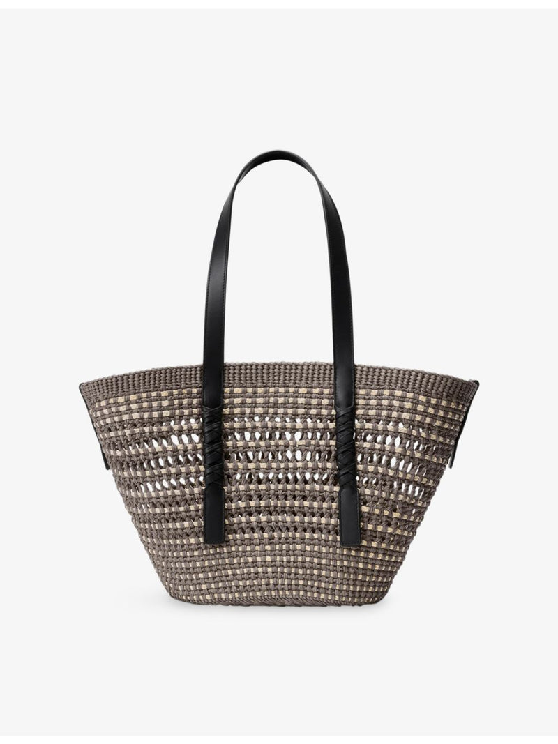 Loewe medium woven basket bag with leather trims, UK version
