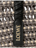 Loewe medium woven basket bag with leather trims, UK version