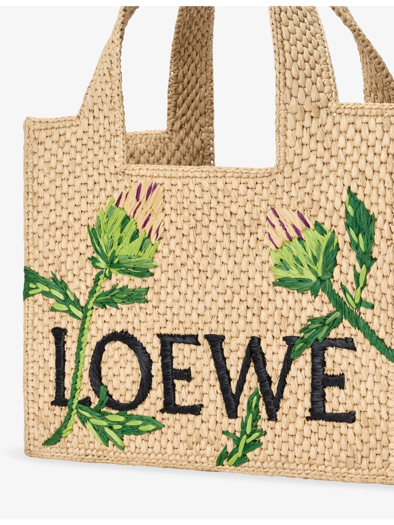 Loewe small raffia tote bag Artichoke Font - British product