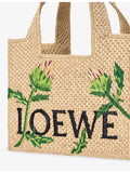 Loewe small raffia tote bag Artichoke Font - British product