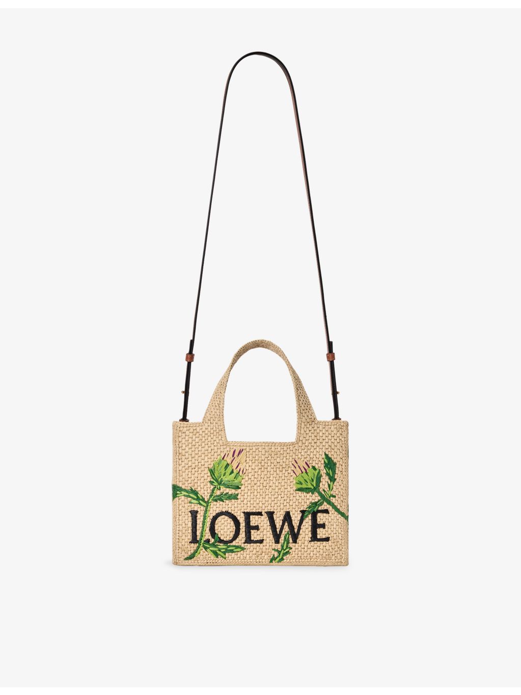 Loewe small raffia tote bag Artichoke Font - British product