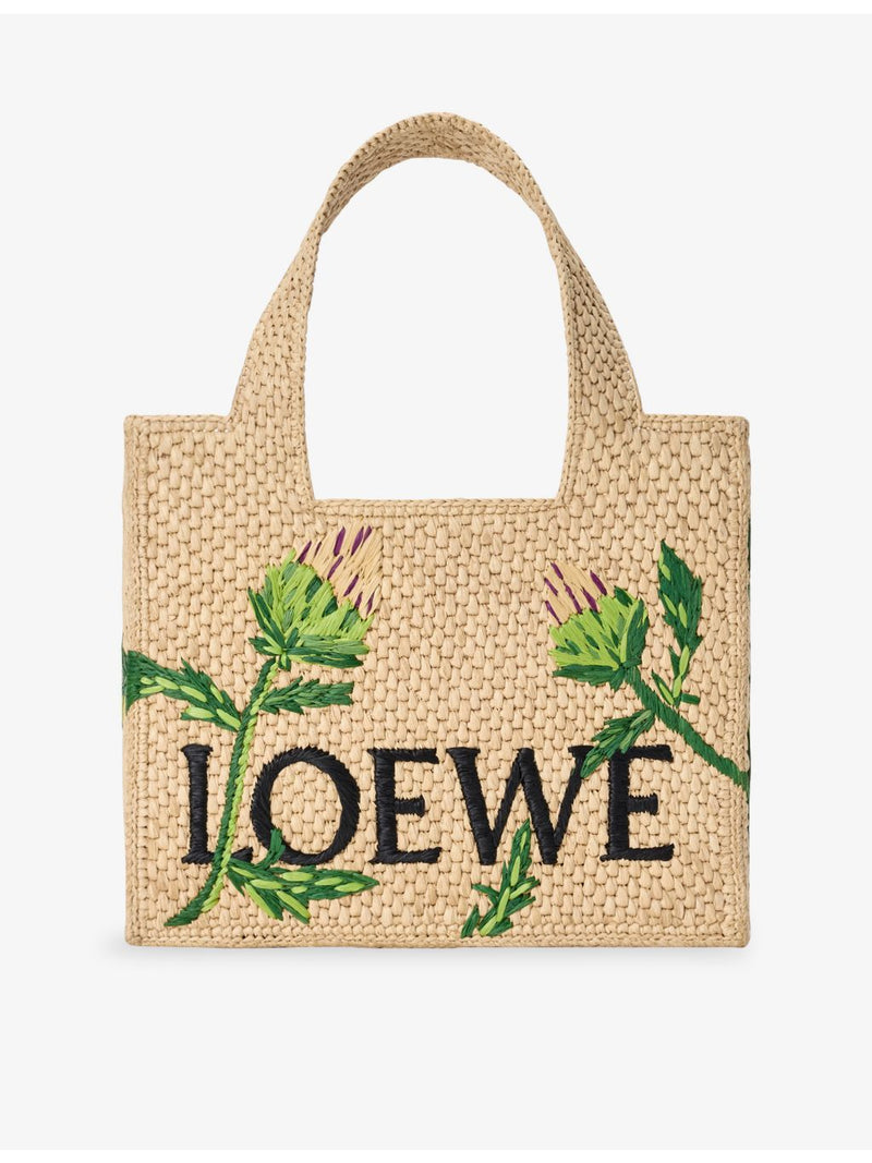 Loewe small raffia tote bag Artichoke Font - British product