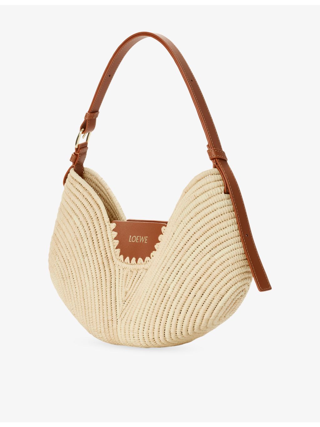 Loewe medium Swing raffia and leather top-handle bag, UK version