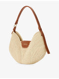 Loewe medium Swing raffia and leather top-handle bag, UK version