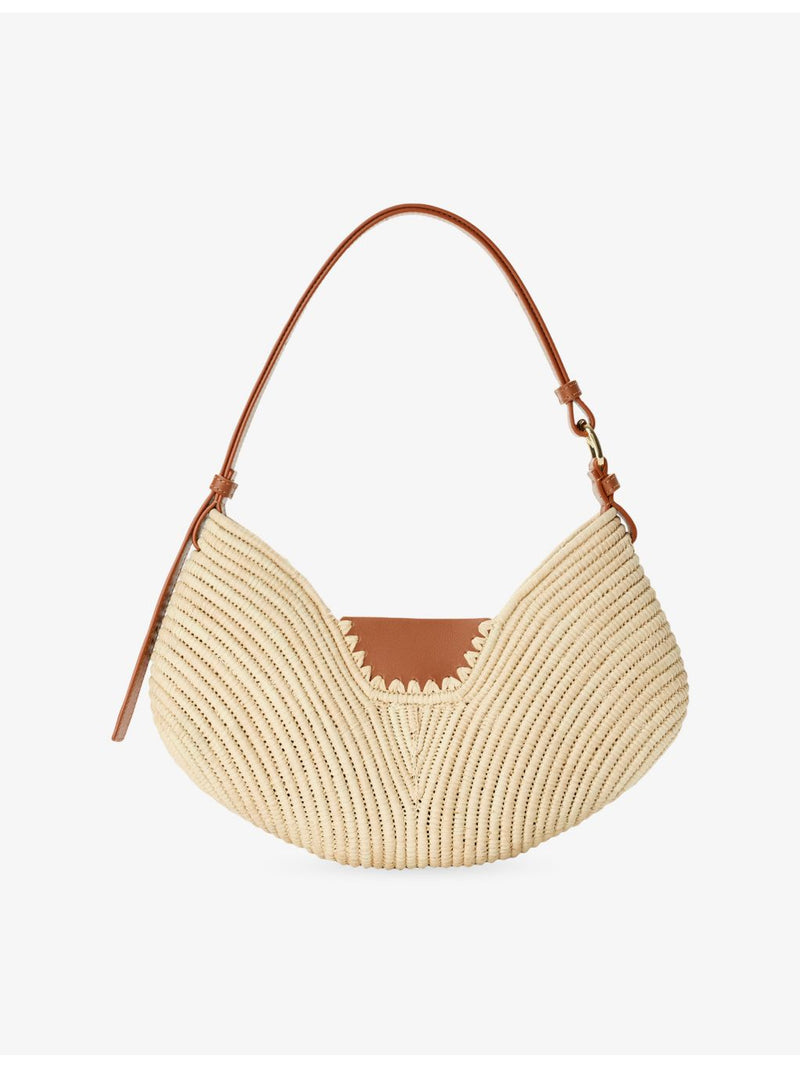 Loewe medium Swing raffia and leather top-handle bag, UK version