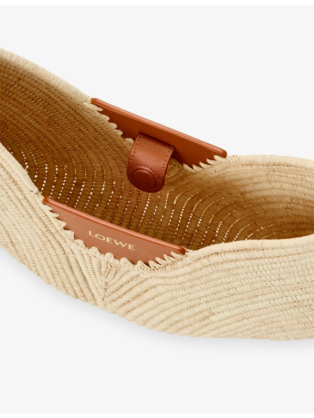 Loewe medium Swing raffia and leather top-handle bag, UK version