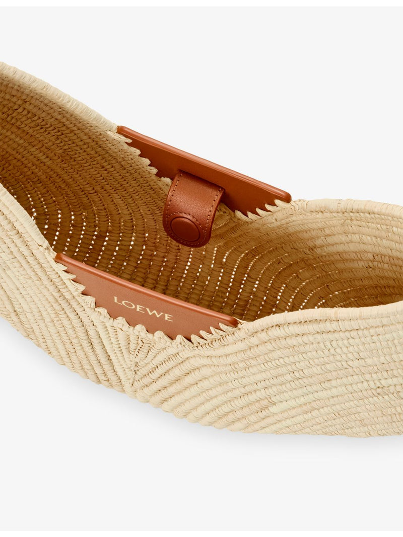 Loewe medium Swing raffia and leather top-handle bag, UK version