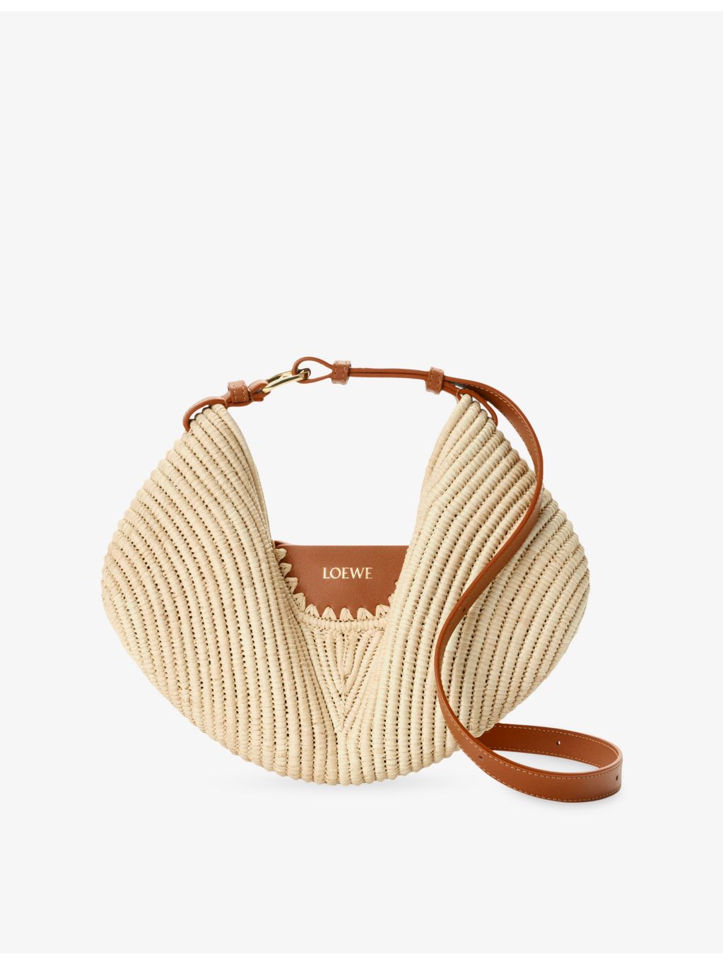 Loewe medium Swing raffia and leather top-handle bag, UK version