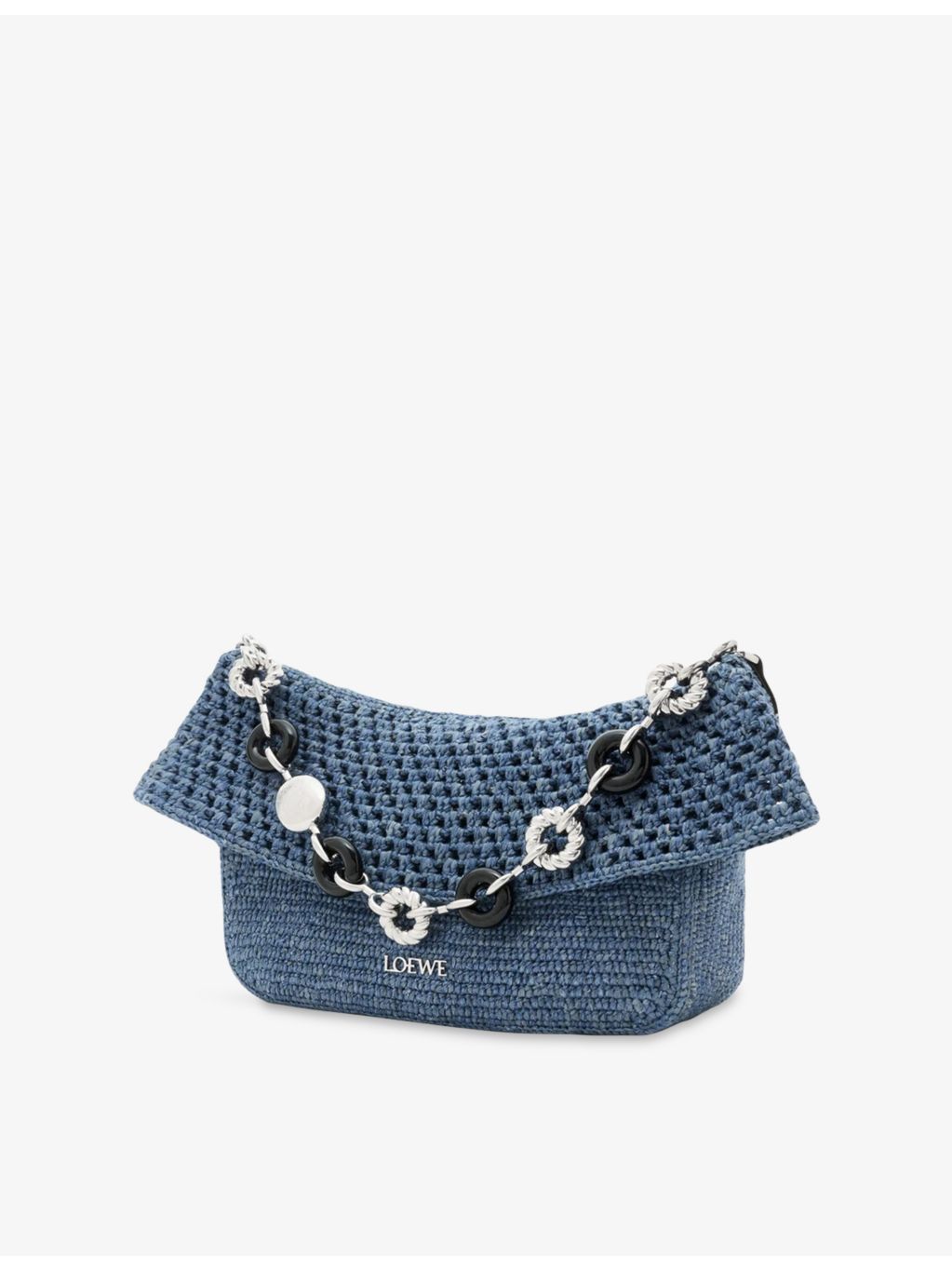 Loewe Ola medium crochet raffia shoulder bag - British product