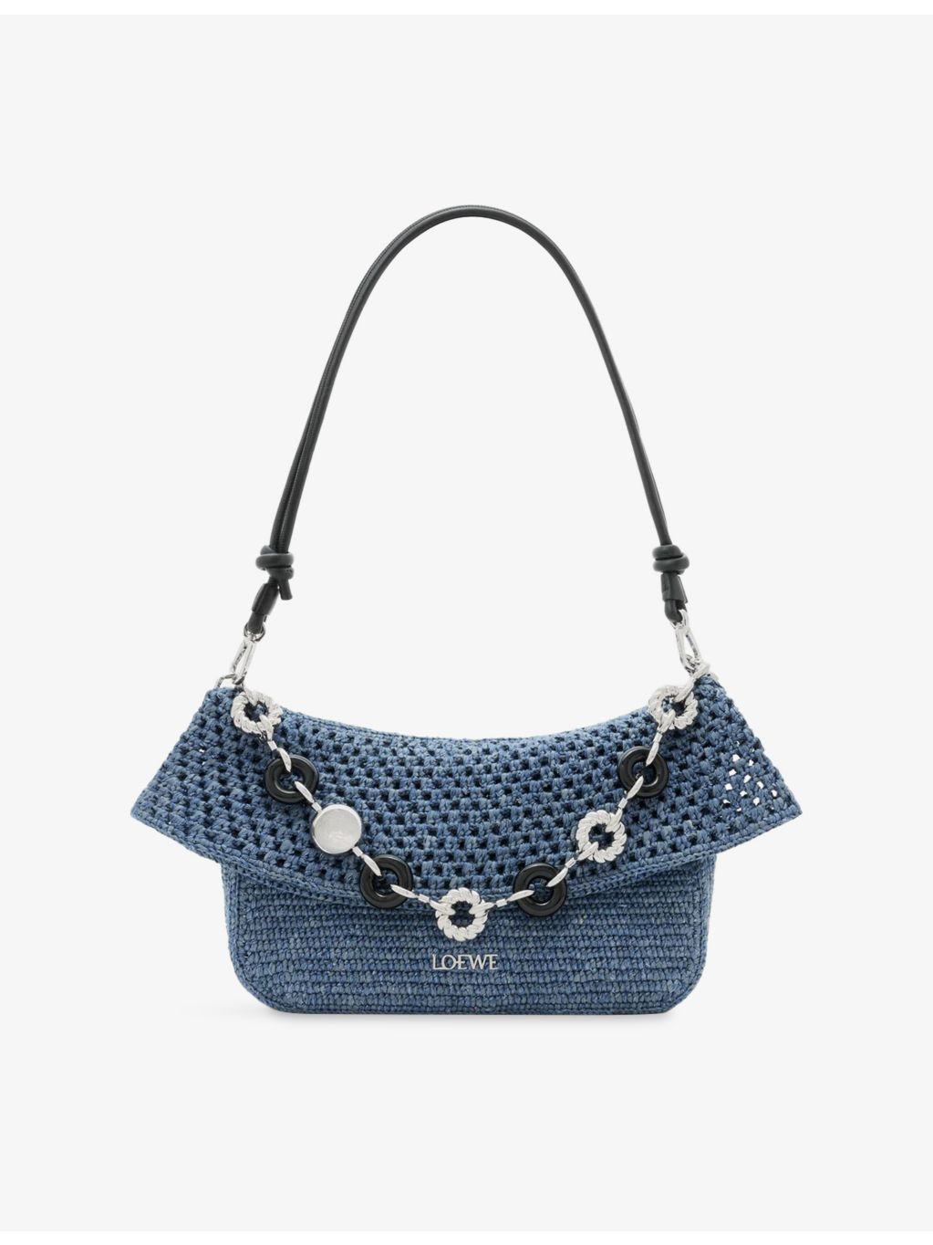 Loewe Ola medium crochet raffia shoulder bag - British product