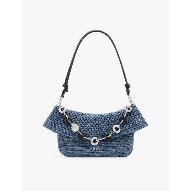 Loewe Ola medium crochet raffia shoulder bag - British product