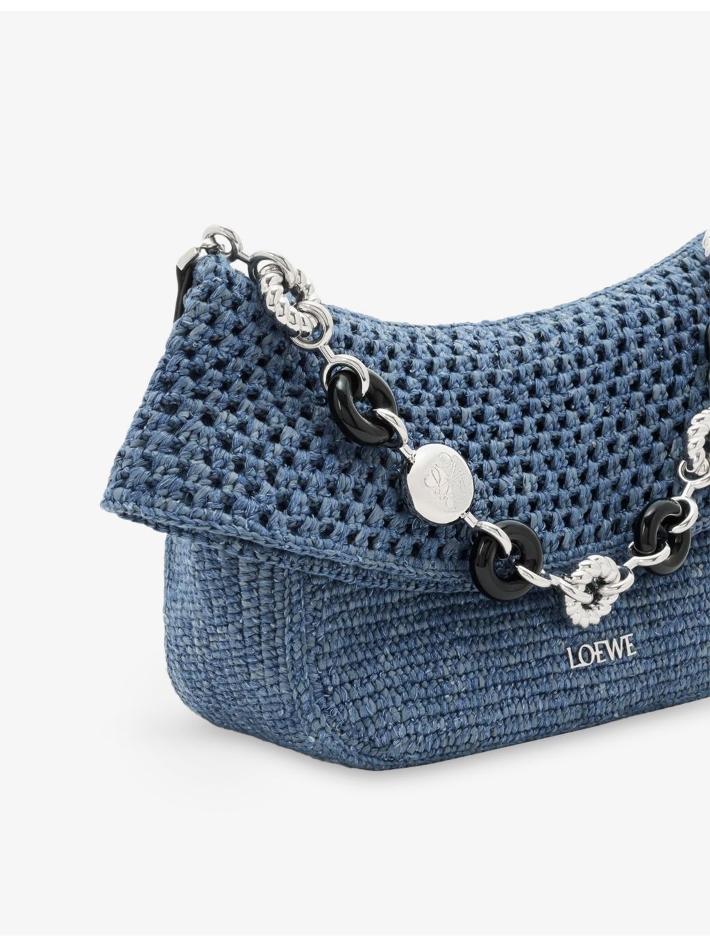 Loewe Ola medium crochet raffia shoulder bag - British product