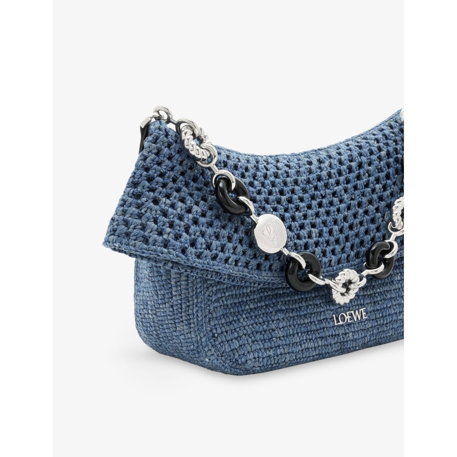 Loewe Ola medium crochet raffia shoulder bag - British product