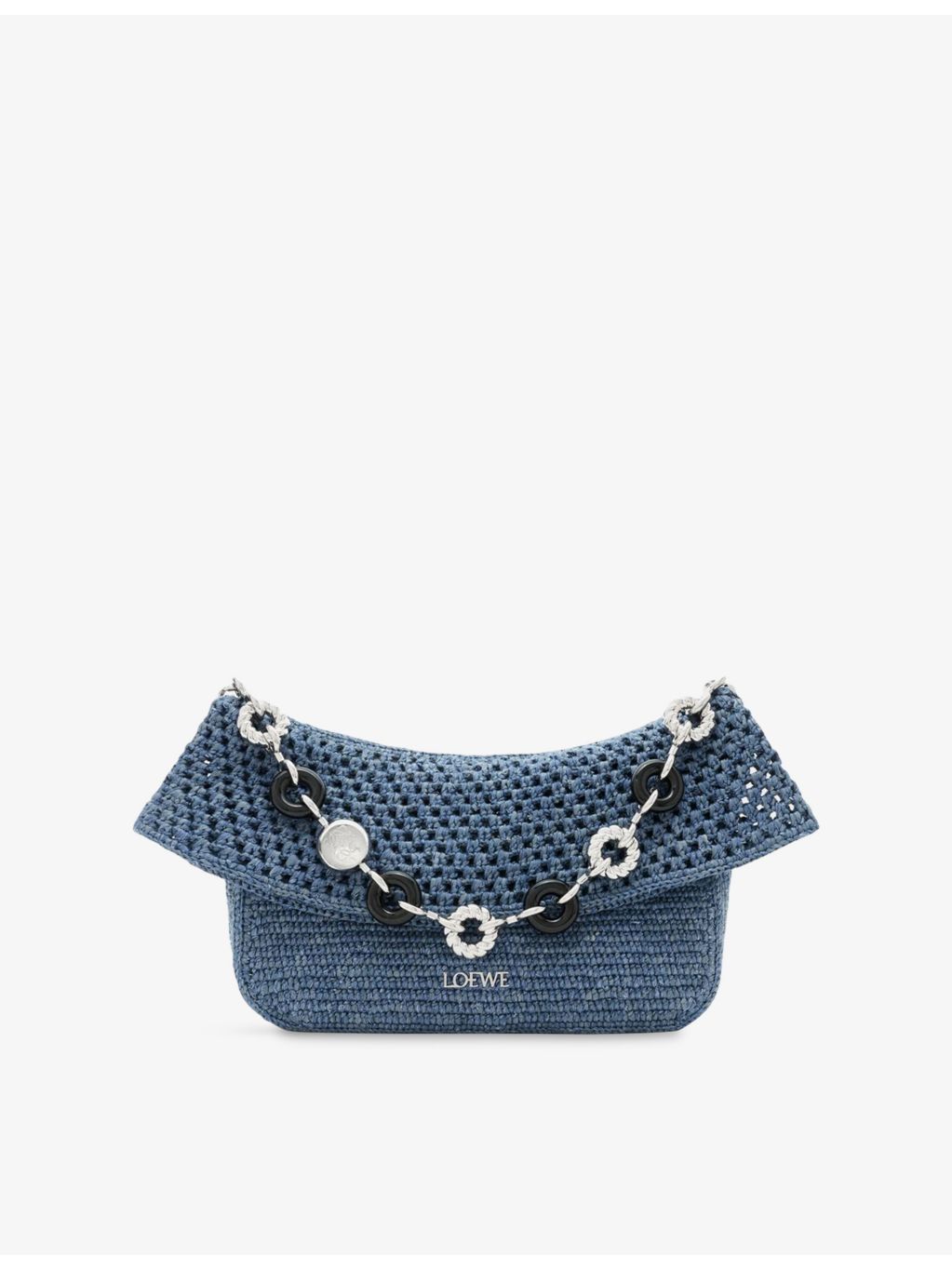 Loewe Ola medium crochet raffia shoulder bag - British product