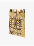 Loewe raffia crochet cross-body bag 21cm (British brand)