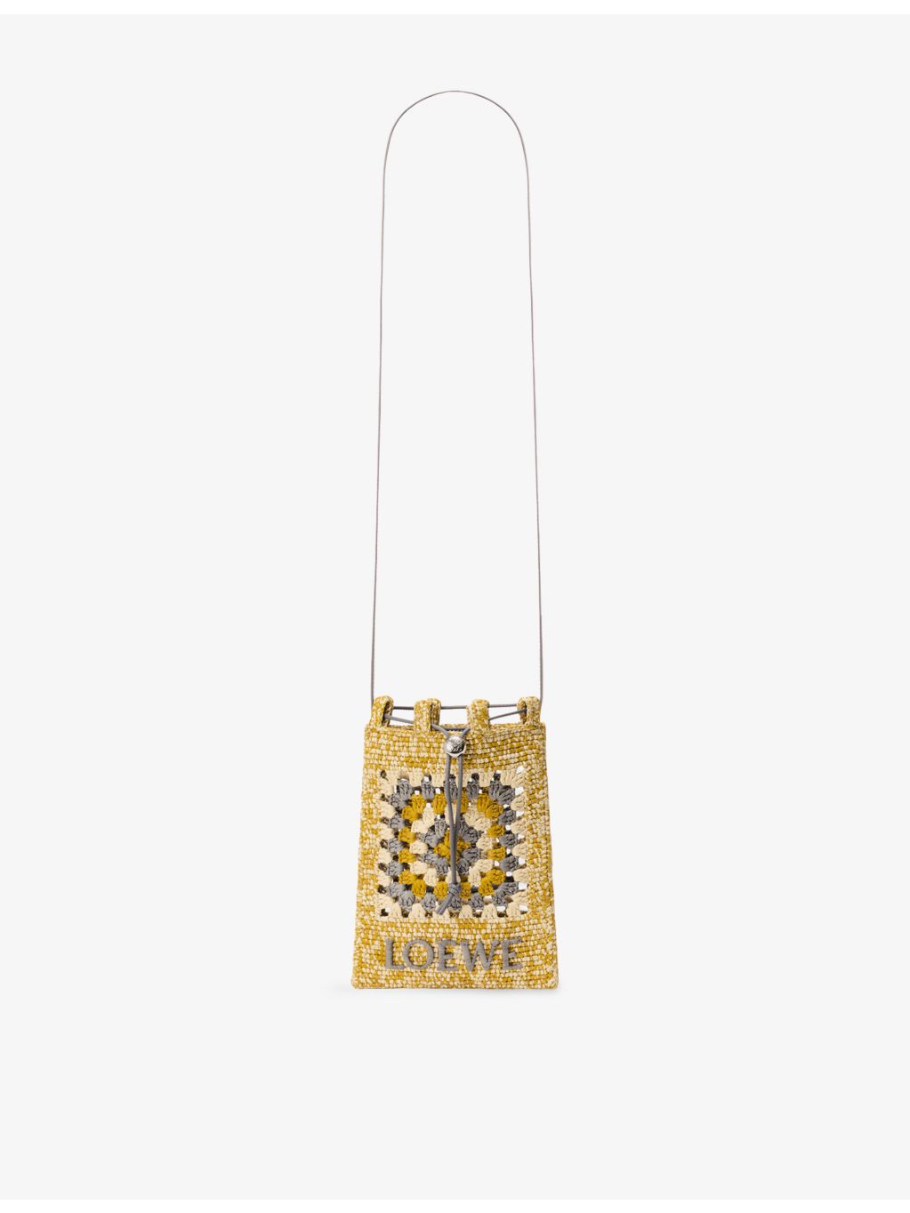 Loewe raffia crochet cross-body bag 21cm (British brand)