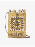 Loewe raffia crochet cross-body bag 21cm (British brand)