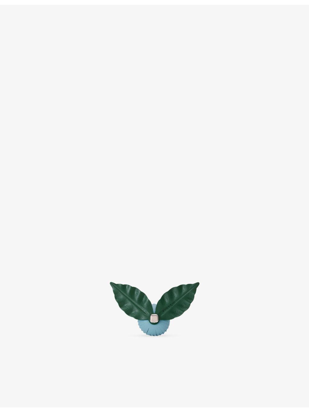 Loewe flower pistil leather pin with silver hardware (British brand)