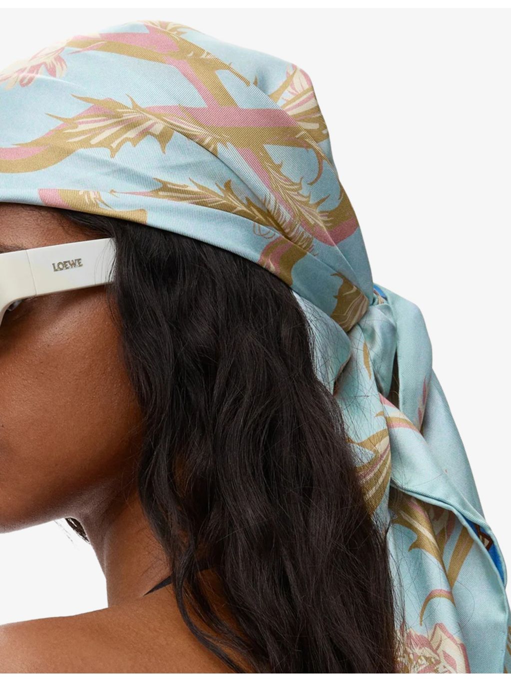 Loewe printed square silk scarf 90cm, imported from the UK