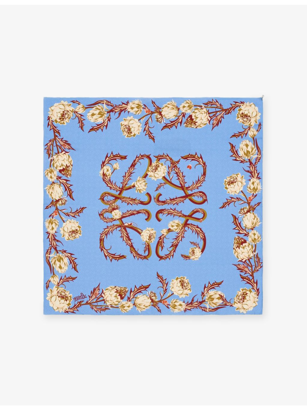 Loewe printed square silk scarf 90cm, imported from the UK