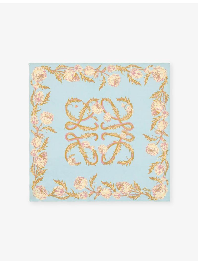 Loewe printed square silk scarf 90cm, imported from the UK