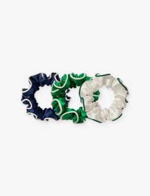 selfridges Slip Game Day Large Silk Hair Scrunchies Set of Three- Buy online at McGrocer