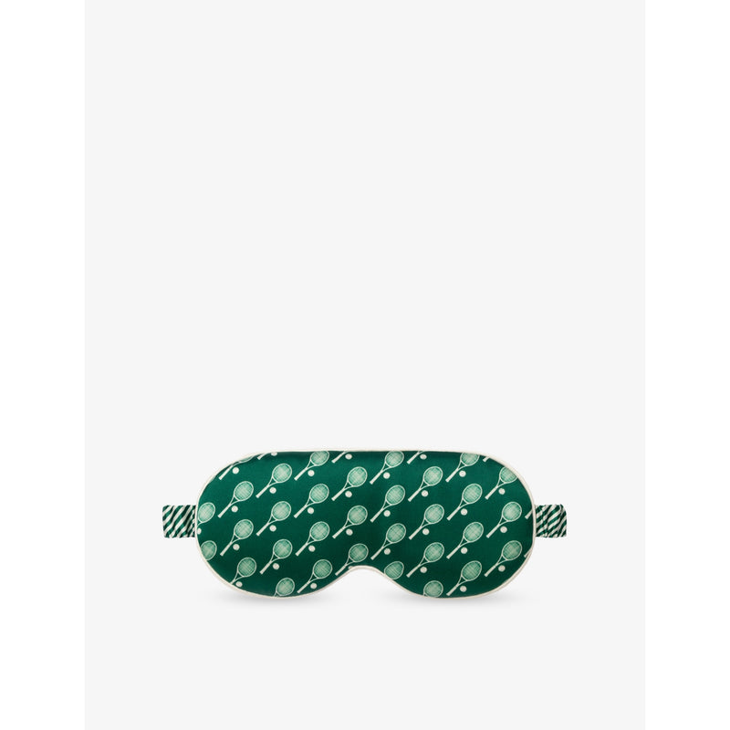 Sleep And Leisure Club silk sleep mask with tennis print, UK version
