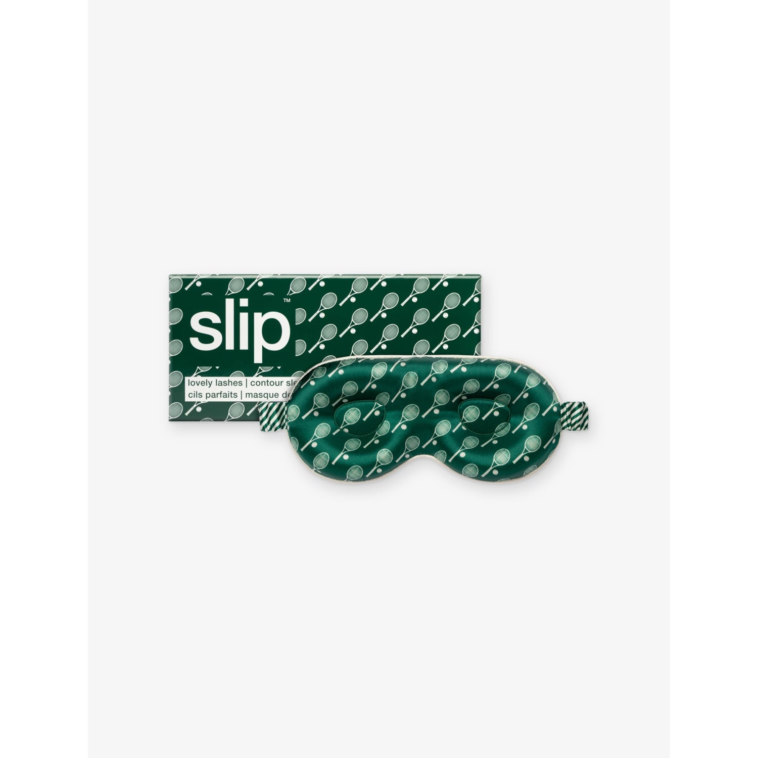 Sleep And Leisure Club silk sleep mask with tennis print, UK version