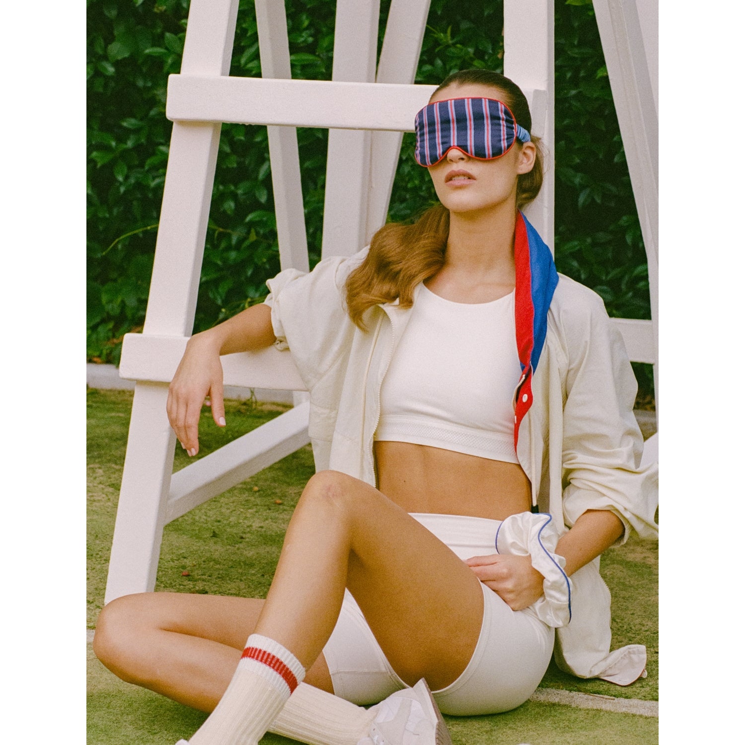 Slip Lovely Lashes silk sleep mask in Rest Day pattern (British brand)