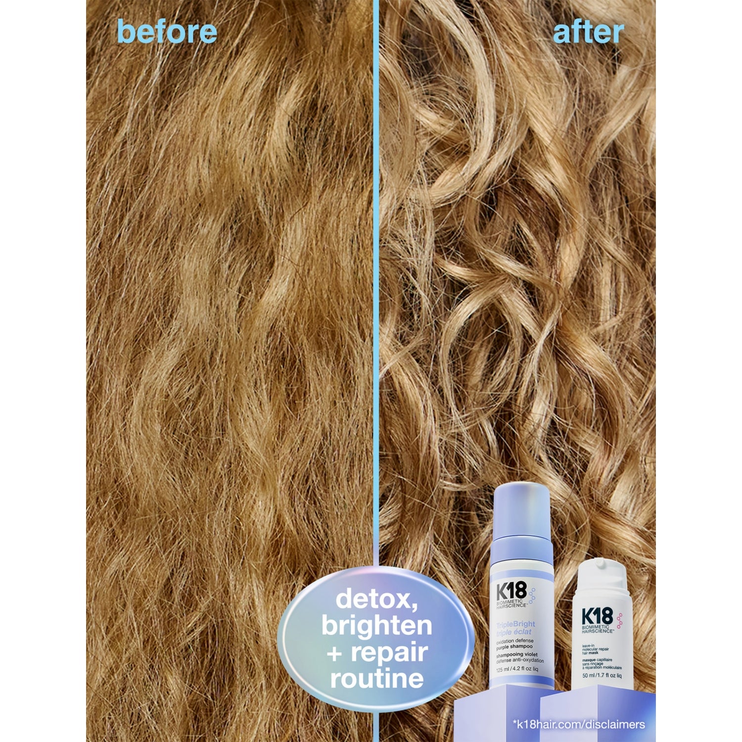 K18 TripleBright purple shampoo 125ml, imported from the UK