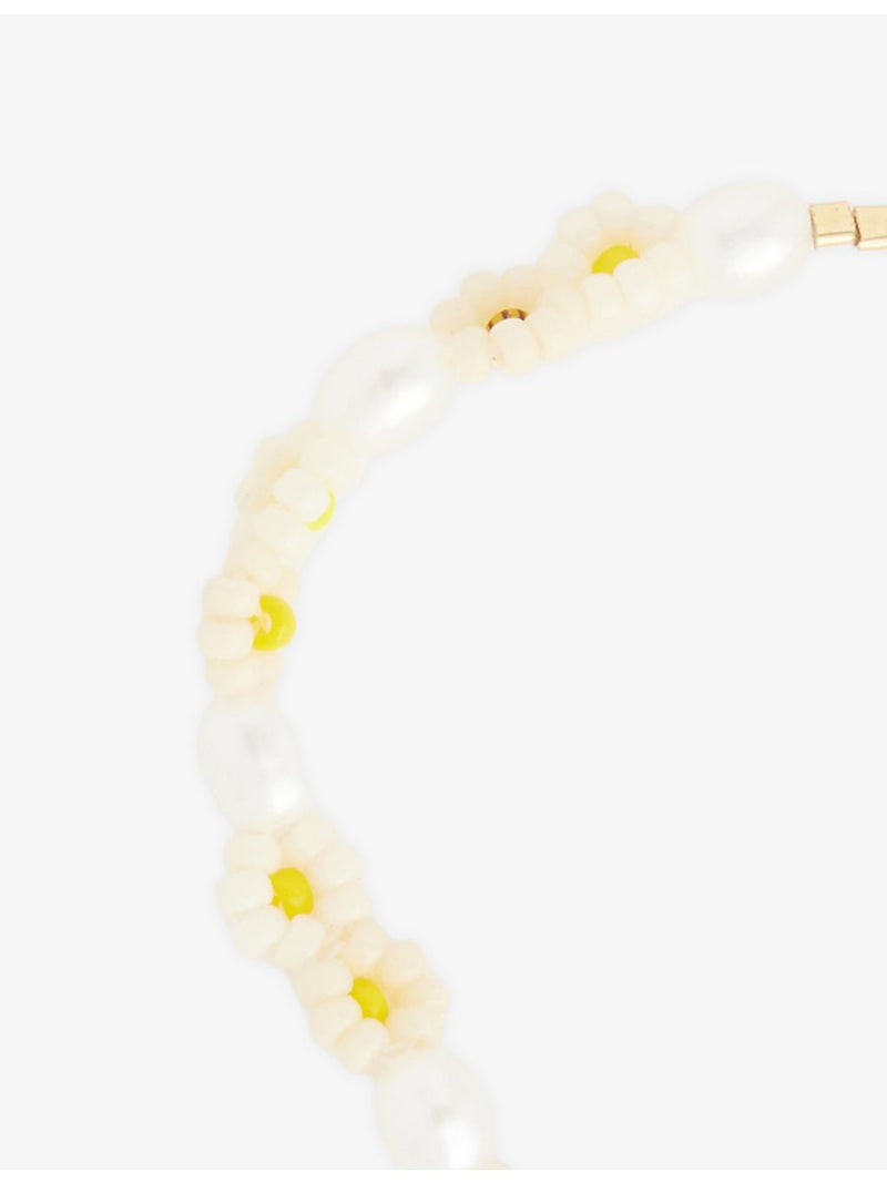 ANNI LU Daisy Flower bracelet 16-18.5cm gold-plated with glass beads (British brand)