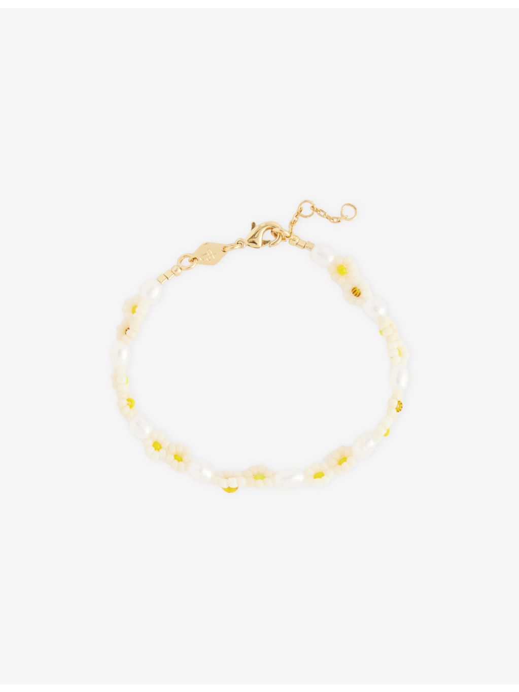 ANNI LU Daisy Flower bracelet 16-18.5cm gold-plated with glass beads (British brand)