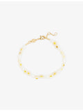 ANNI LU Daisy Flower bracelet 16-18.5cm gold-plated with glass beads (British brand)