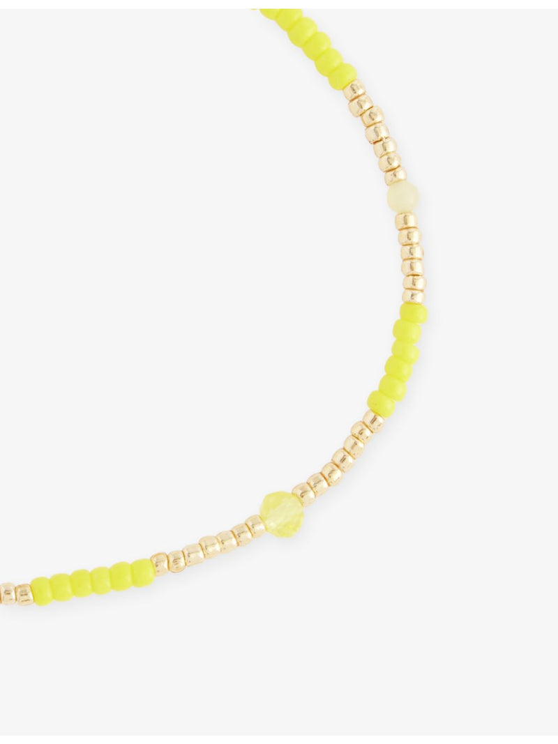 ANNI LU Clemence 18ct gold-plated jade glass bead bracelet - British product