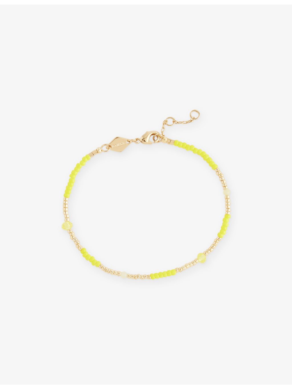 ANNI LU Clemence 18ct gold-plated jade glass bead bracelet - British product