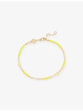 ANNI LU Clemence 18ct gold-plated jade glass bead bracelet - British product