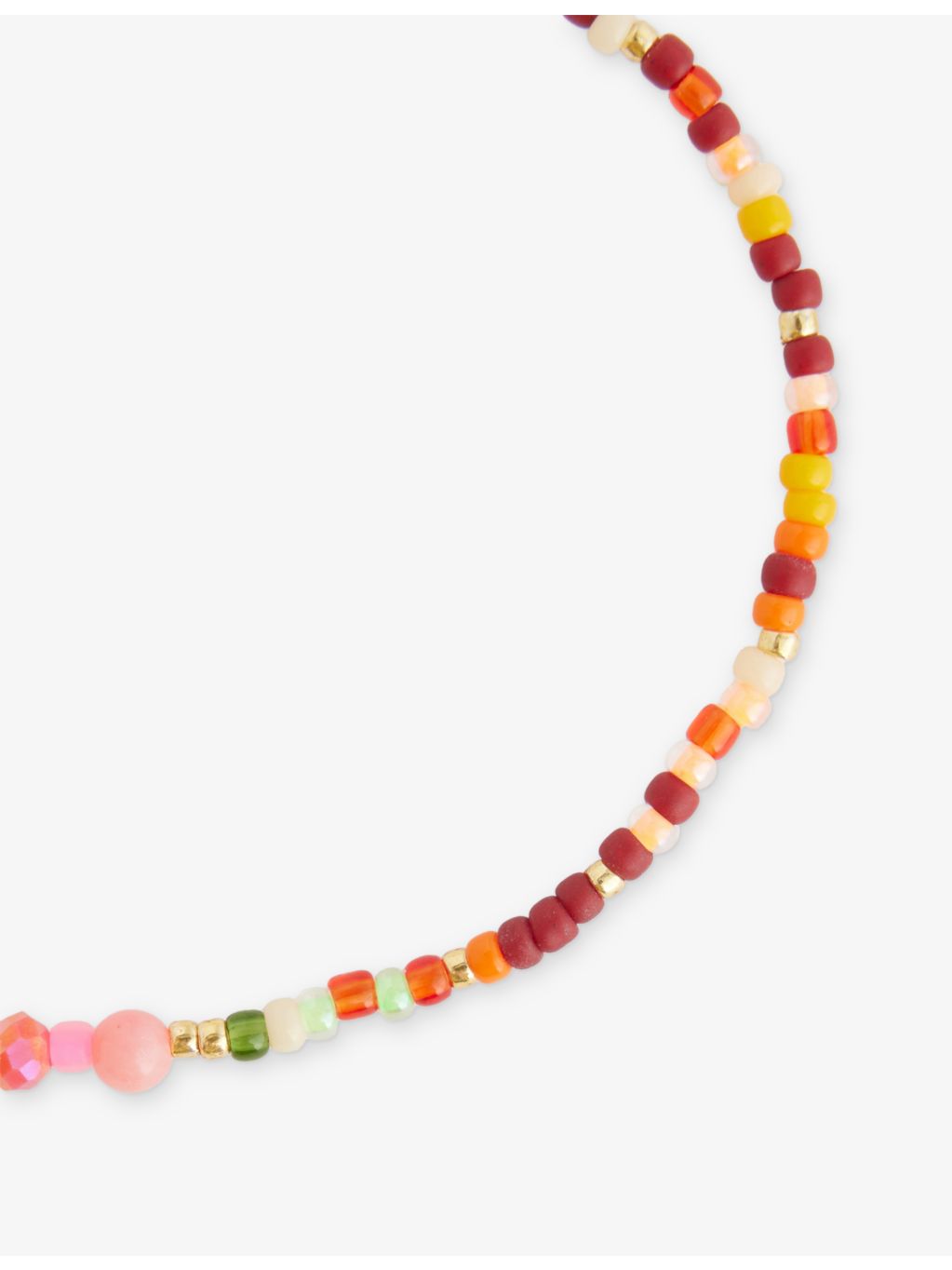 ANNI LU gold-plated brass sea bamboo glass bead bracelet 16.5-18.5cm, UK version
