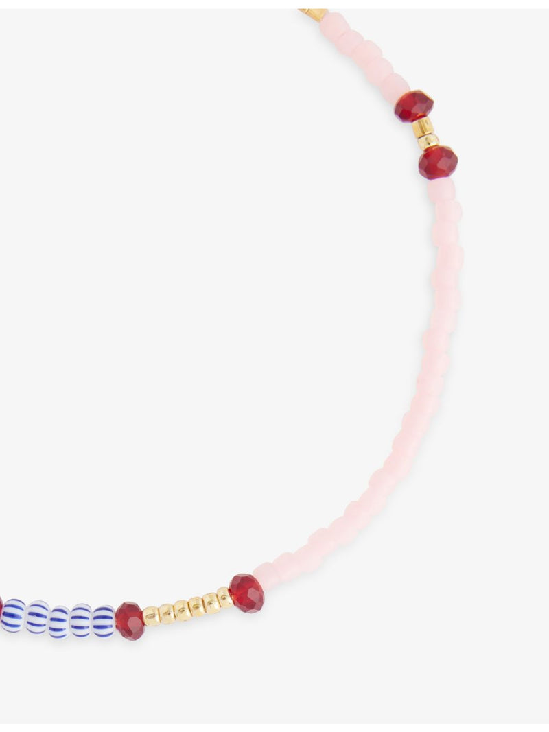 ANNI LU Peppy 18ct gold-plated brass and glass bead bracelet, UK version