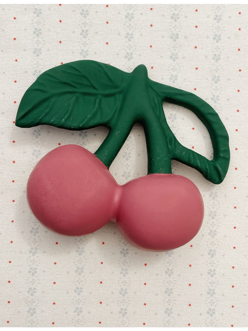 Konges Slojd cherry rubber teether 3D shape, imported from the UK