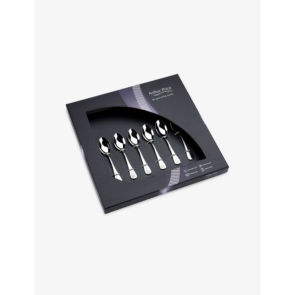 Arthur Price Baguette 6-piece coffee spoon set (British brand)