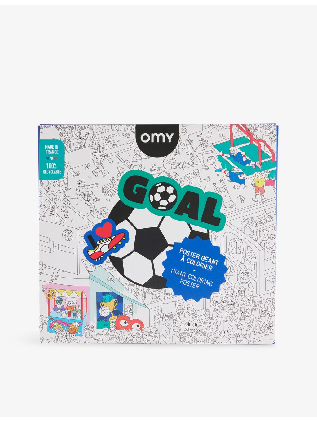 OMY football colouring poster 100cm x 70cm, imported from the UK