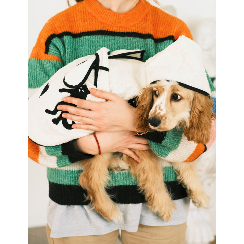 St. Pia hooded cotton dog bathrobe - British product