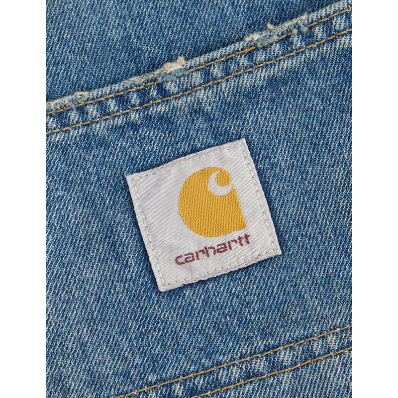 Carhartt WIP paint-splatter denim tote bag, imported from the UK