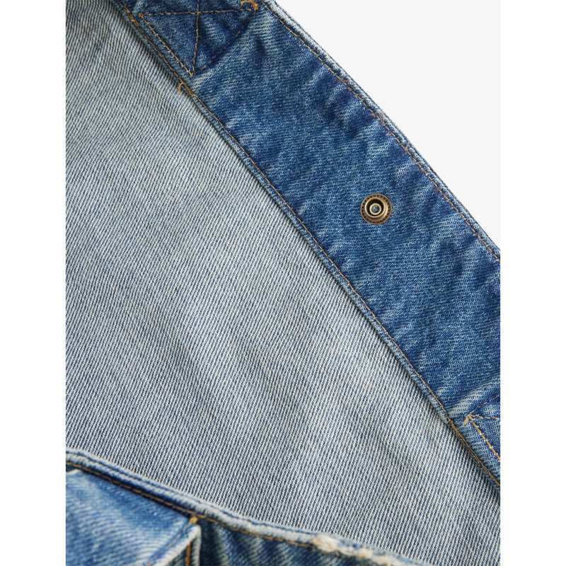 Carhartt WIP paint-splatter denim tote bag, imported from the UK