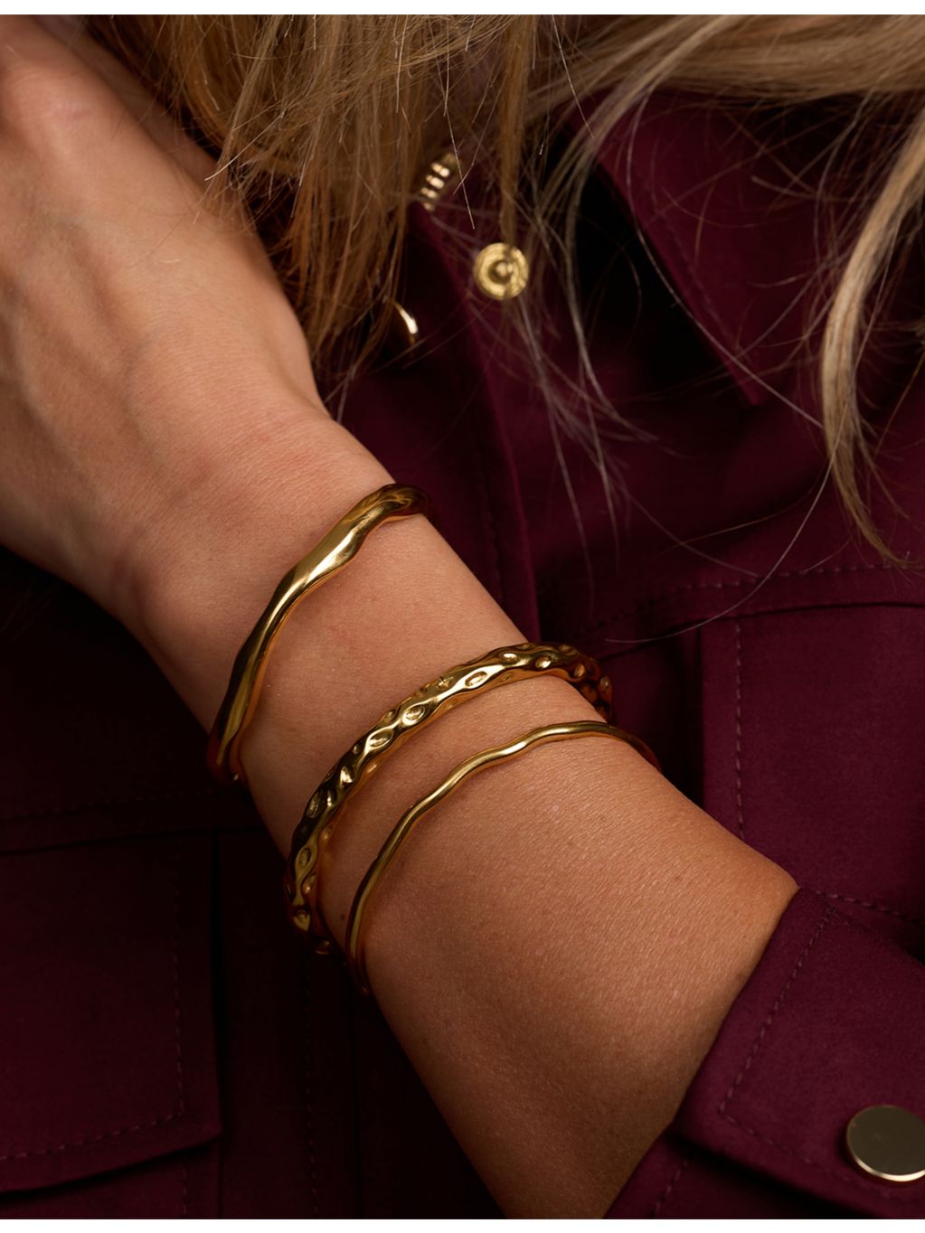 La Maison Couture Amadeus gold-plated brass cuff bracelet (British brand)